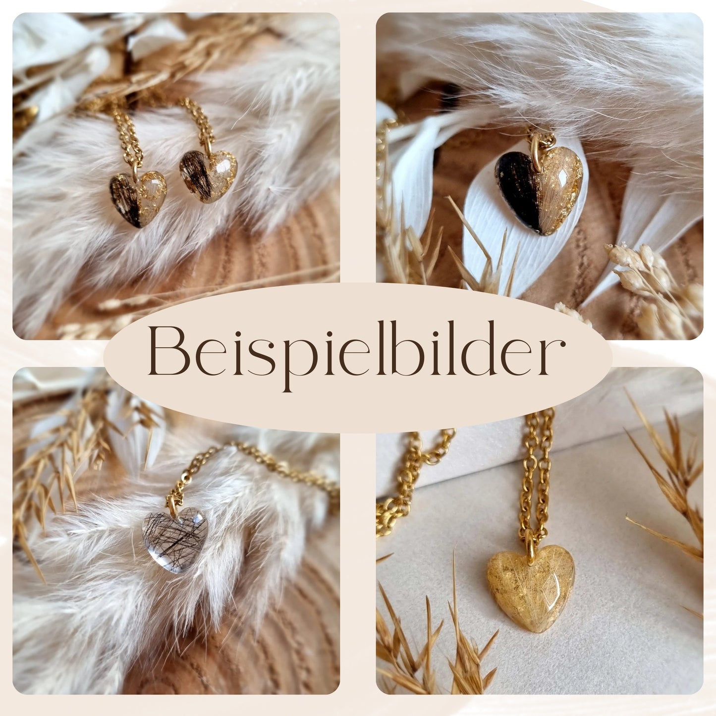 Tierfellanhänger "Endless Love" - Edelstahl goldfarben