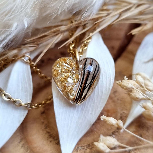 Tierfellanhänger "Endless Love" - Edelstahl goldfarben